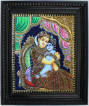 Yashoda Krsna (Krsna on mother yashoda lap) Tanjore Art in Wood Frame-2