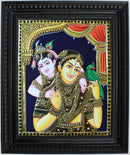 Yashoda Krsna (Krsna leaning onto mother yashoda) Tanjore Art in Wood Frame-1